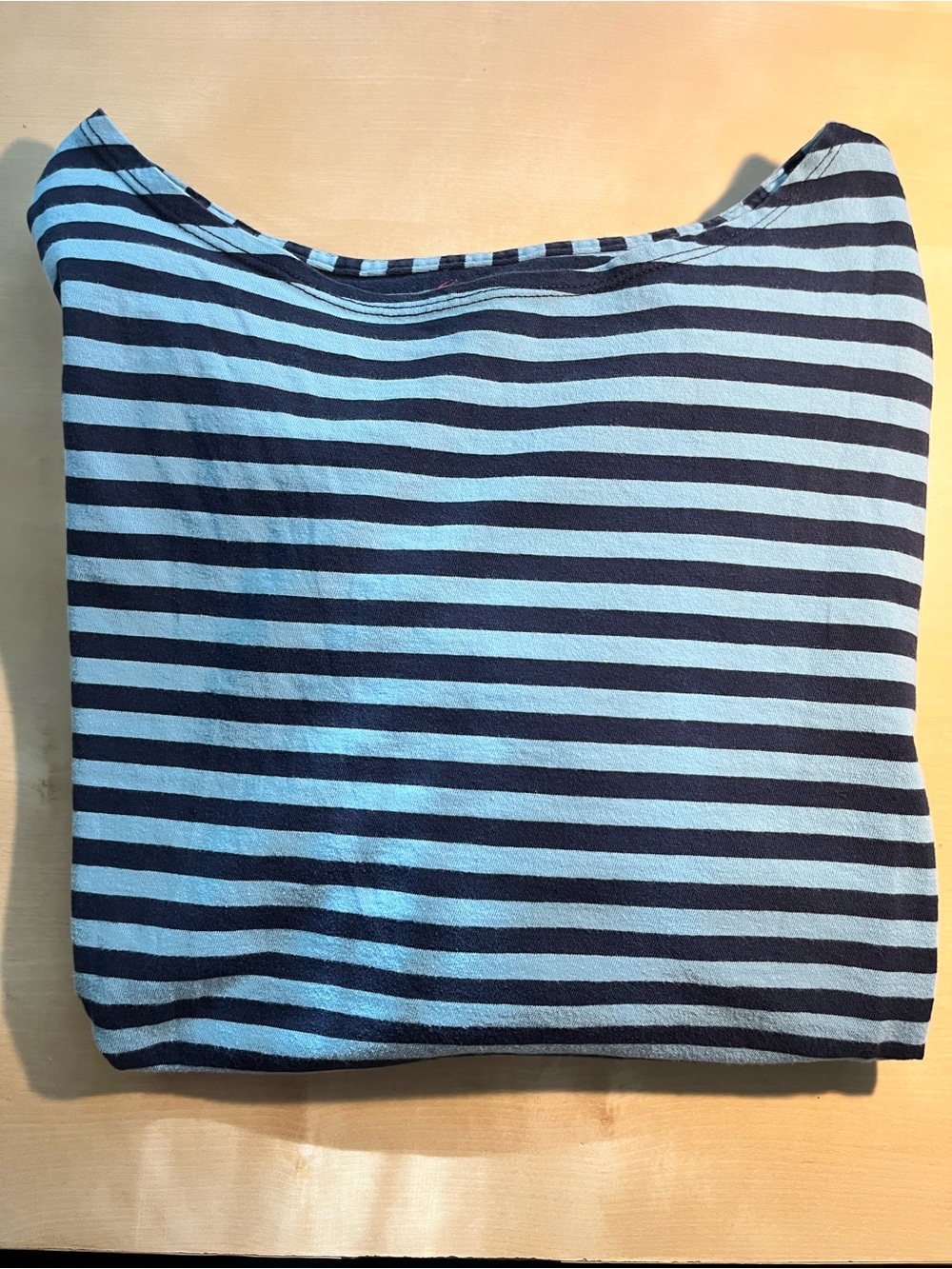 Gudrun Sjoden Navy and Light Blue Striped Long Sleeve Top